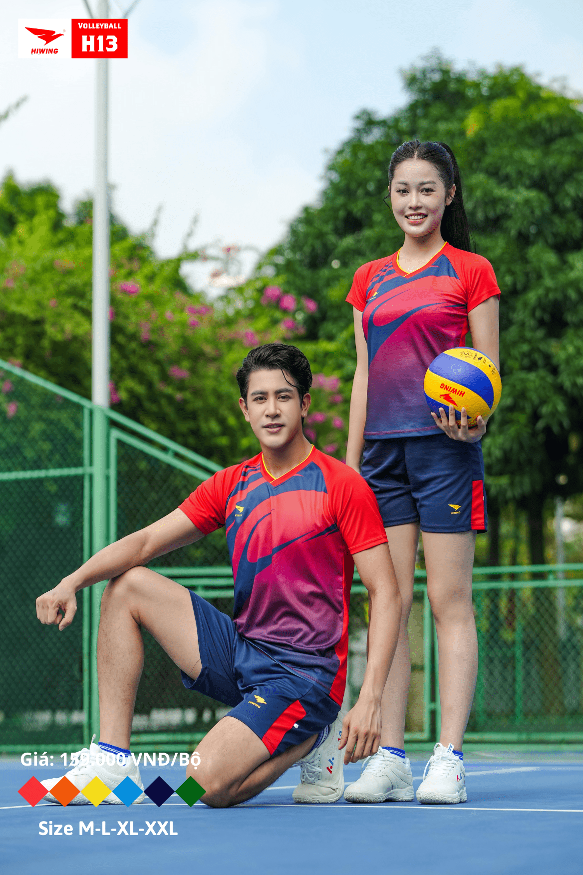 Áo bóng chuyền Nữ Hiwing H13 màu Đỏ